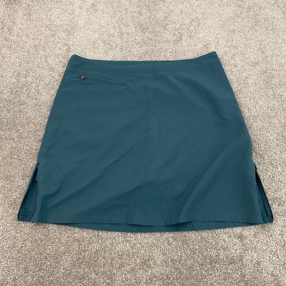 Patagonia Skort Womens 10 Duway Lined Zip Pocket Hiking Teal Blue